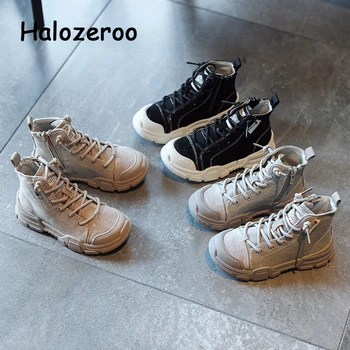 

New Autumn Kids Martin Boots Baby Girls Ankle Boots Children Black Brand Shoes Boys Casual Boots Warm Boots Soft Canvas Shoes