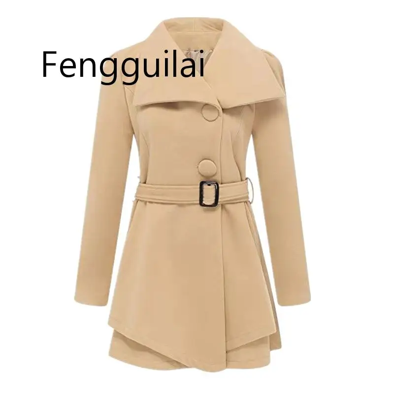 

Women Wool Coat 2019 Winter New Casual Korean Version Slim Long Coat Full Sleeve Suit Collar Womens Belt Fashions Coats