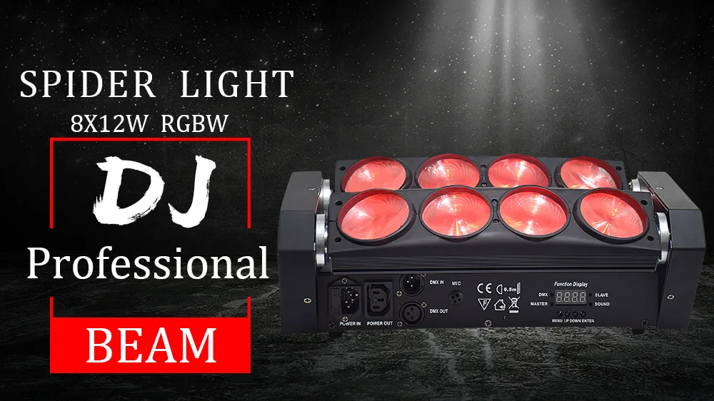 Движущаяся голова светодиодный Паук свет 8x10 Вт Луч RGBW DMX512 для вечерние костюм Go-Go события 8 шт./партия