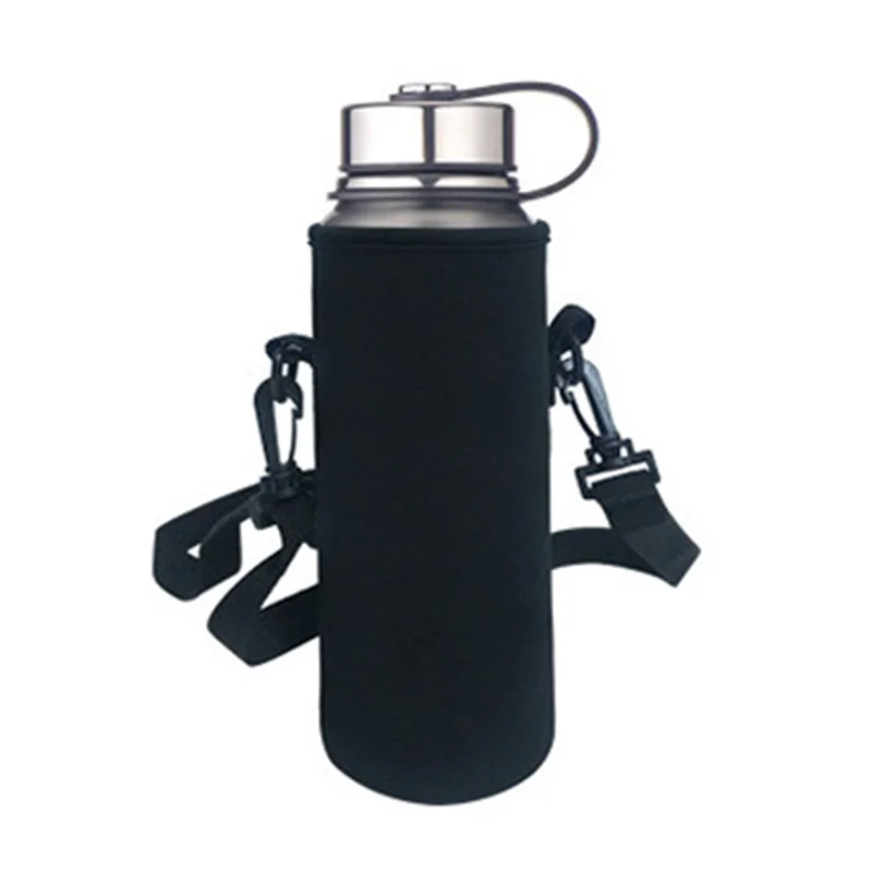 Black 610ml Открытый кемпинг крышка бутылки воды сумка Сумка ж/ремень неопрена воды сумка держатель плечевой ремень черная бутылка перевозчик сумка инсулата - Цвет: Black 610ml