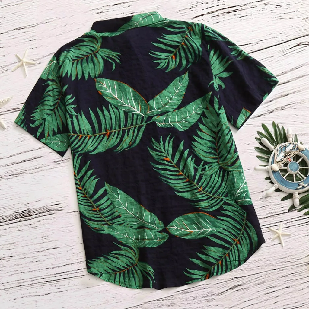 Mens Hawaiian Shirt casual short sleeved shirt short sleeved shirt hawaiian shirt button down shirt Fashion Casual Short Sleeve Quick Dry Top S-5XL
