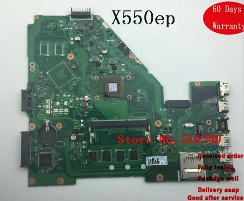 Материнская плата X550ep для ASUS материнская REV: 2 0 ноутбука протестированная Рабочая