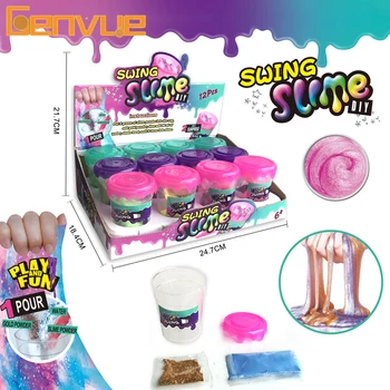 

2019 Glitter Shake Slime Fluffy Magic sand Supplies Slime Powder Make Kit Slime Filler Shake DIY Lizun With Slime Container Set