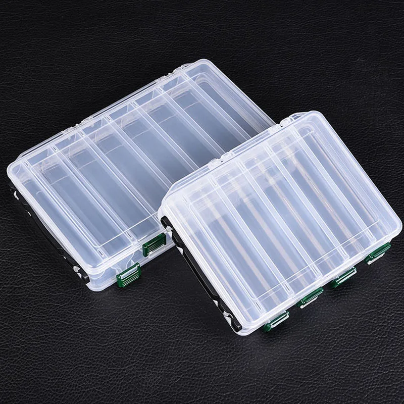 

Double Sided Fishing Tackle Box Plastic Organizer for Flying Baits Lures, Fish Hook Accessories Storage Case Waterproof Large
