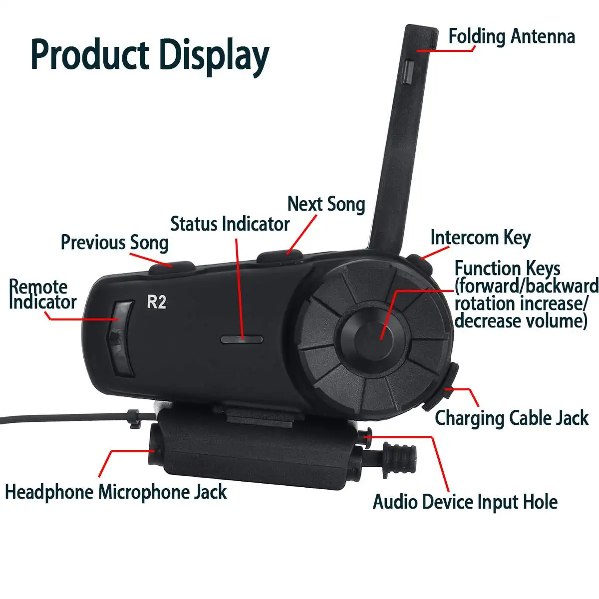 R2 Pro мотоциклетный шлем домофон мотоцикл Беспроводная bluetooth-рация гарнитура Водонепроницаемый BT переговорные+ FM для 8 гонщиков