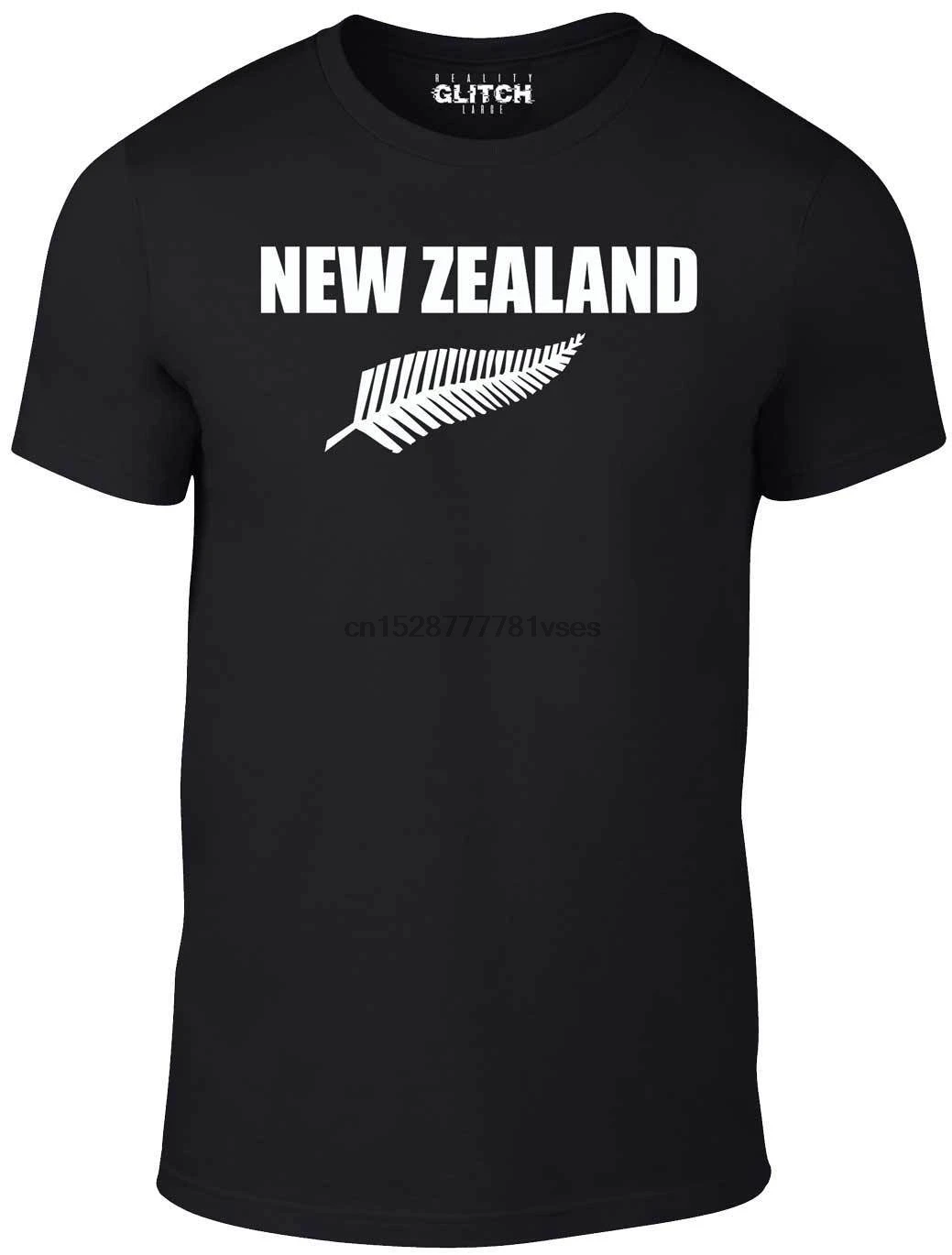 

New Zealand Fern Rugby T-Shirt Kiwi Blacks - Size 4XL - 5XL T Shirt All Union Comfortable t shirtCasual Short Sleeve TEE