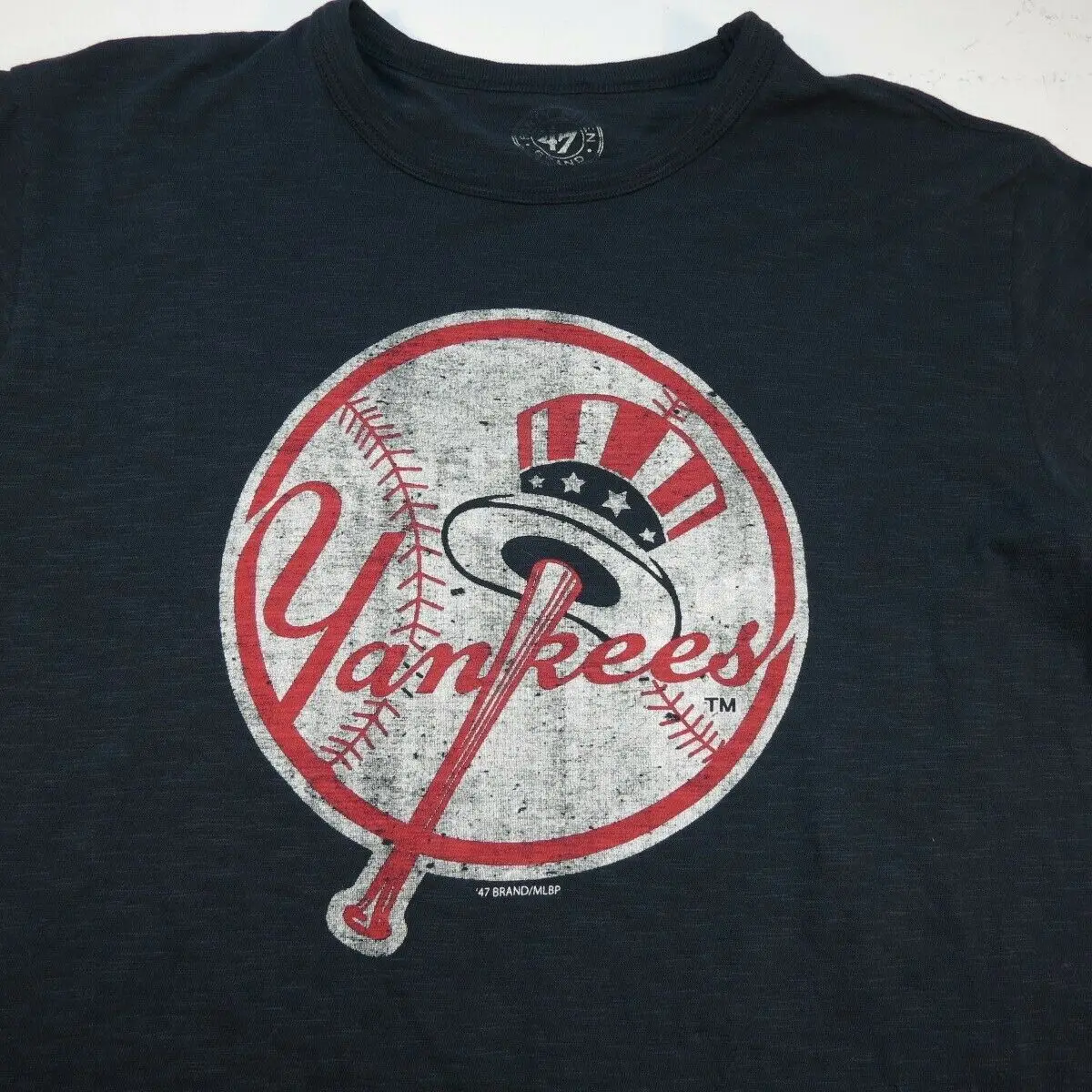 47 Brand New York Ny Yankeesharajuku Streetwear Shirt Menbaseball Burnout Vintage Style T Mens S | Мужская одежда