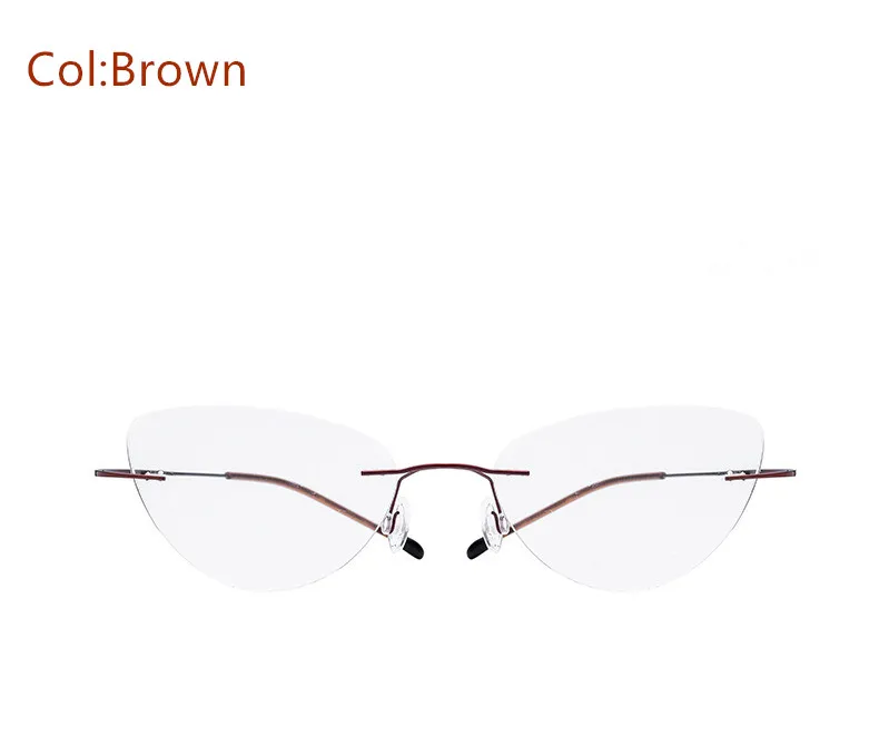 

Belight Optical Titanium alloy Ultra light Women cat eye rimless Glass Frames Designer EyeGlasses Fashion Prescription 20003