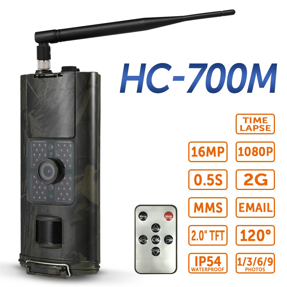 

16MP 1080P 2G SMS GSM Trail Camera Infrared Night Vision Hunting Camera Wildlife Scouting Camera PIR Sensor IP54 Waterproof