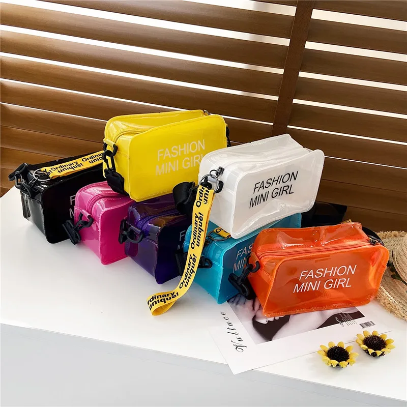 Mini Jelly Transparent Crossbody Bags Seetrough Shoulder Bags Letter