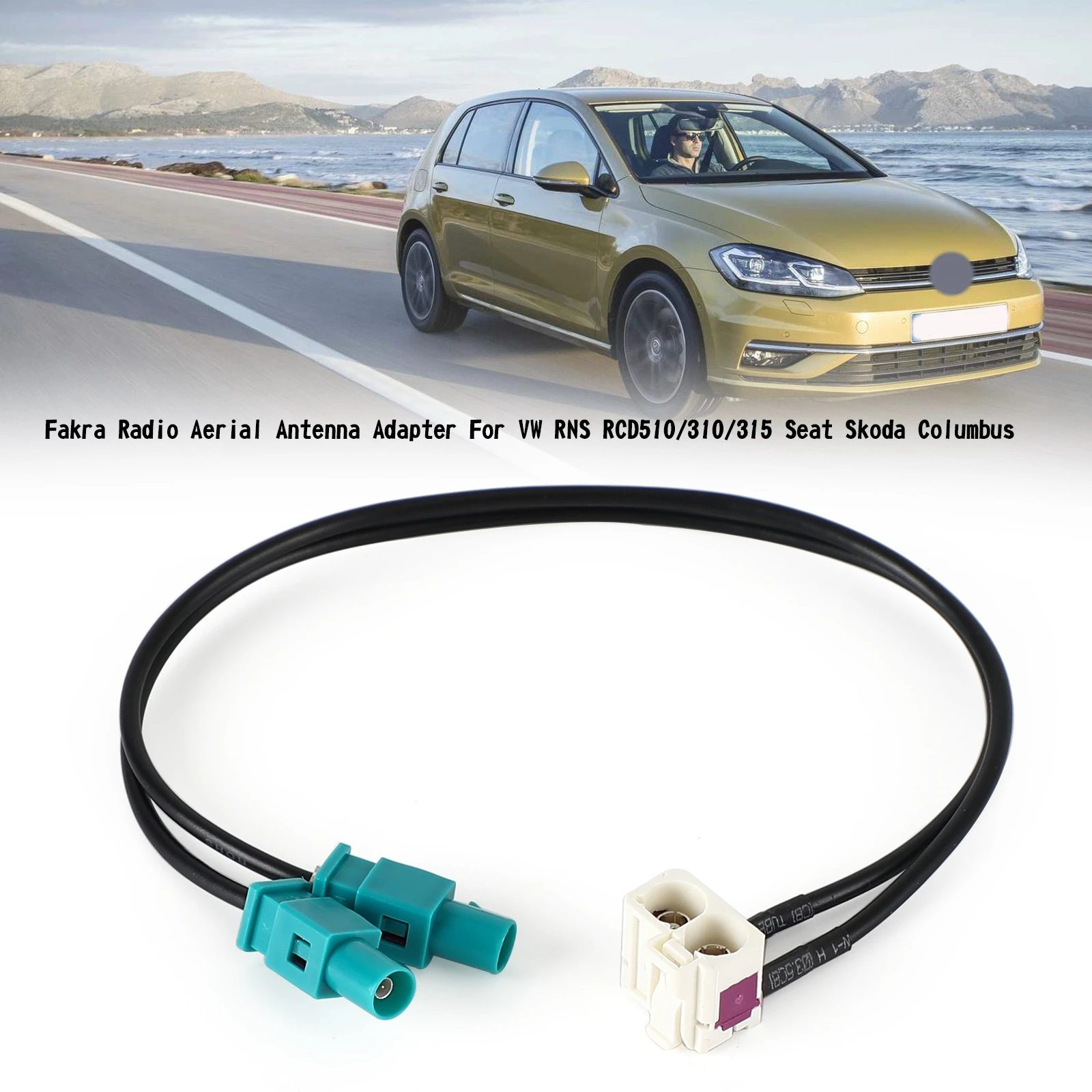 Artudatech Fakra Adattatore Antenna Antenna Radio Per Vw Rns Rcd510/310/315 Seat Skoda Videoregistratore Accessori Auto