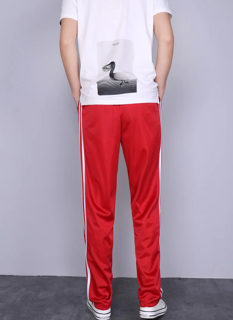 Photo Shoot Two Bars Red Middle School Students School Uniform Pants Primary School High School Fine White Gymnastic Pants Schoo