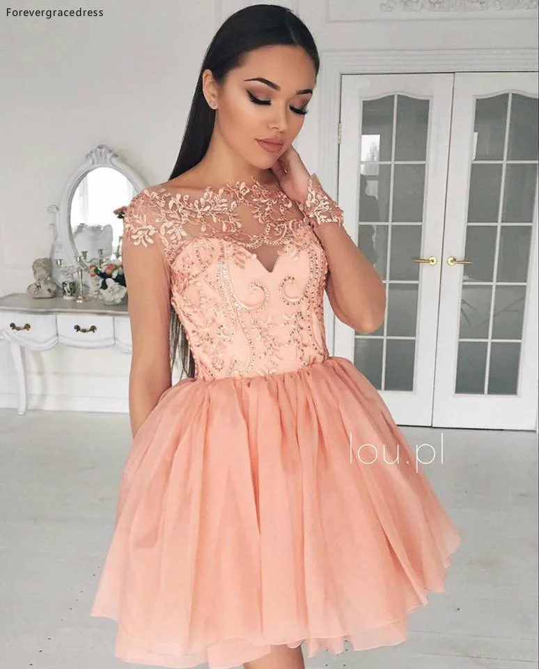 Glamorous Sheer Prom Dress A Line Long 
