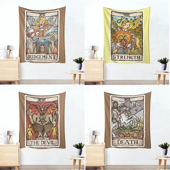 

Divination Sun Tarot Card Tapestry Small Wall Hanging Myth Death Carpet Beach Mat Home Decor Witchcraft Large wall Tapestry Boho