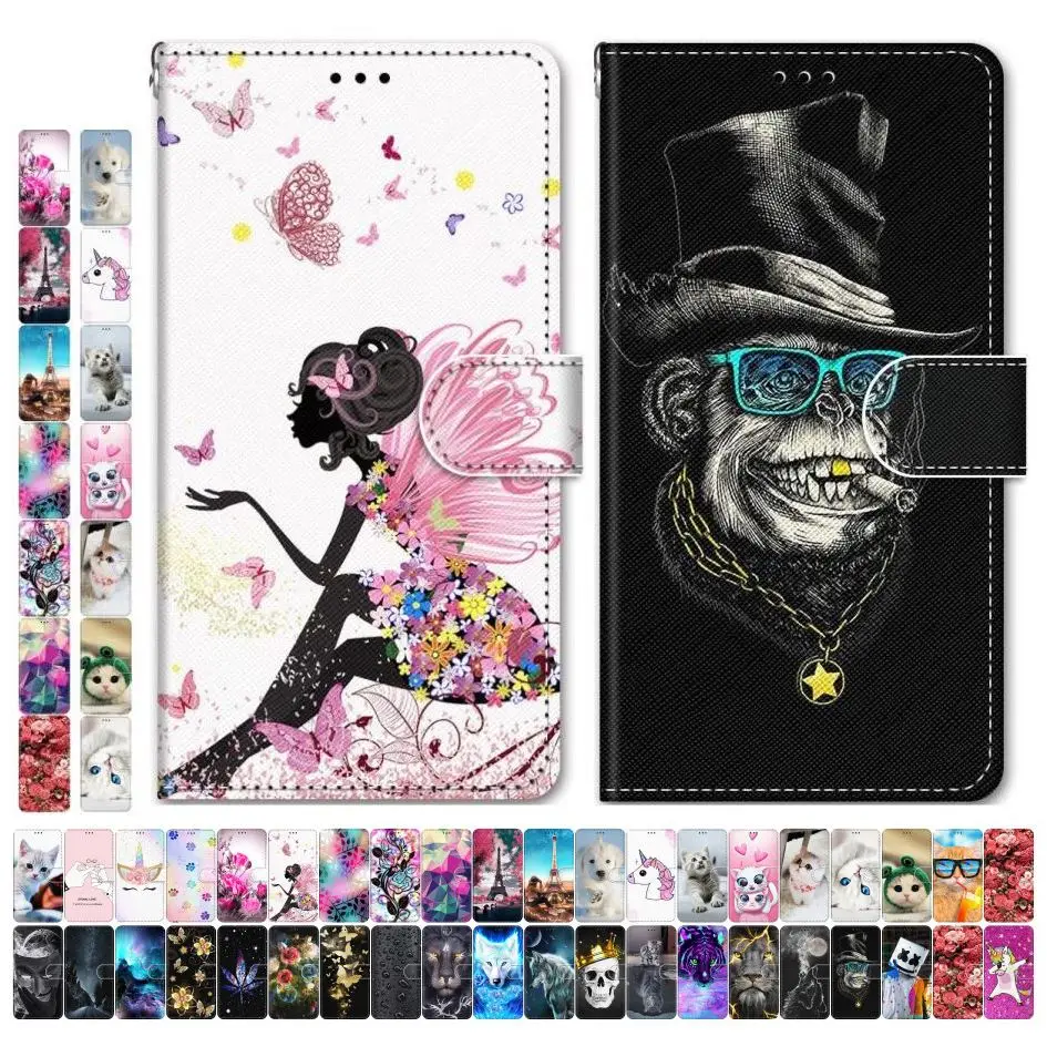 Boys Girls Kids Lovely Phone Bags For Case Samsung Galaxy S9 Plus + S8 S7 S6 S5 Animal Flower Tower Dog Cat Tiger Wolf Lion D08F | Мобильные