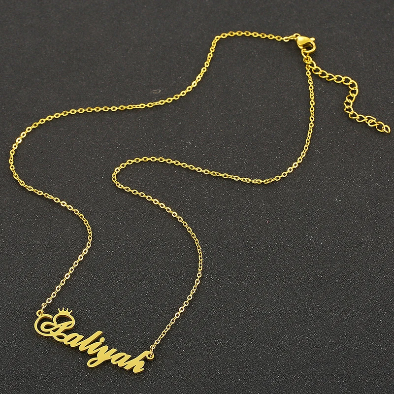 Necklace Crown Custom Nameplate 