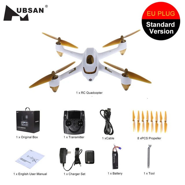 White Standard Hubsan X4 H501S X4 бесщеточный FPV RC Квадрокоптер Дрон только BNF корпус самолета с 1080P HD камерой gps без передатчика черный белый - Цвет: White Standard