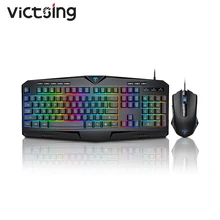 VicTsing PC264 Gaming Keyboard And Mouse Set Gaming PC Wired Keyboard With RGB Backlit USB Ergonomic Mouse 3200DPI For PC Gamer