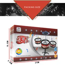 Детский симулятор, 3 барабана, Джазовый барабанный набор, музыкальный инструмент, игрушка с барабаном, клещи, музыкальная полка, развивающие обучающие игрушки для детей