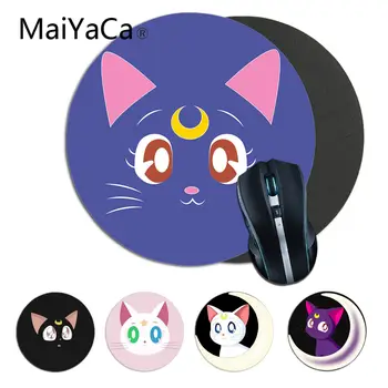 

MaiYaCa Sailor Moon cat Rubber Computer Gaming mousepad Game Carpet Mouse Pad round mouse Mat Anti Slip desk mat 22x22cm
