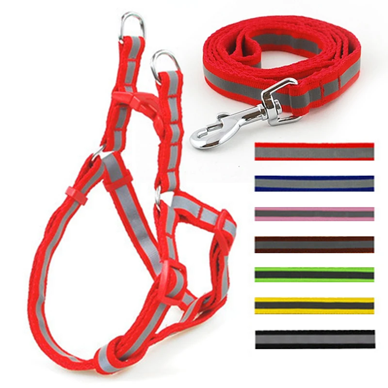 Adjustable Lead Harness Pet Hand Strap Walk Out Collar Reflective Nylon Small Dog Small Large