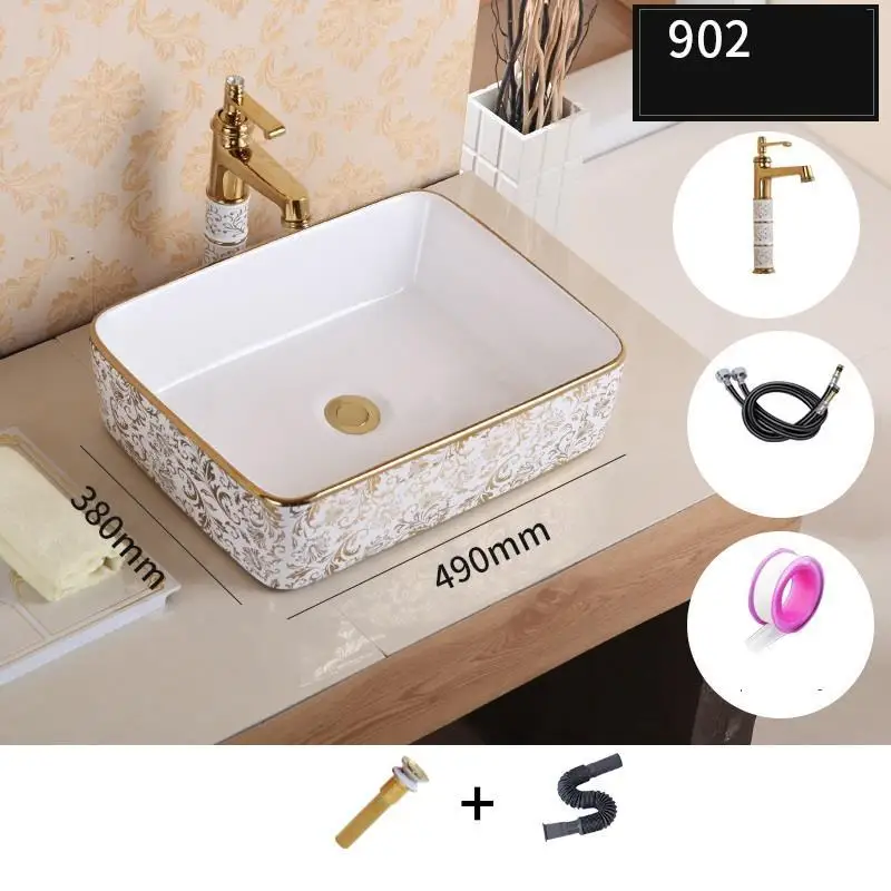Version D Lavatorio Wastafel Pia Para Banheiro Salle De Bain Wasbak Vessel Bowl Black Sobre Encimera Bathroom Basin Lavabo Sink Washbasin - Цвет: Version D