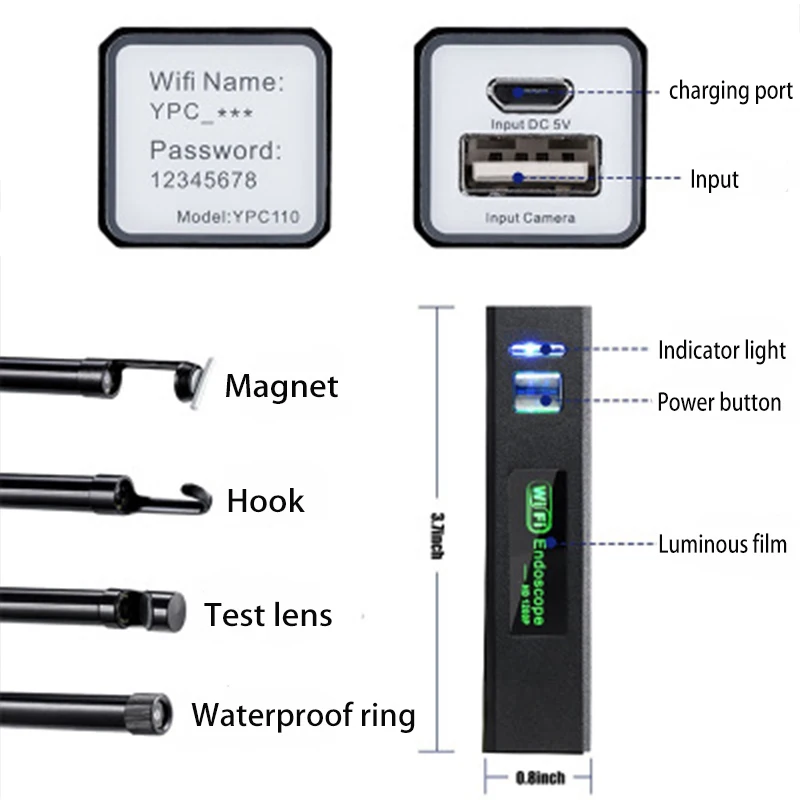 1200P беспроводной wifi эндоскоп камера USB бороскоп для Iphone Android IOS эндоскоп Мини водонепроницаемая камера 8 мм 2 м 5 м 10 м жесткий 1200P беспроводной wifi эндоскоп камера USB бороскоп для Iphone Android IOS эндоскоп Мини водонепроницаемая камера 8 мм 2 м 5 м 10 м жесткий