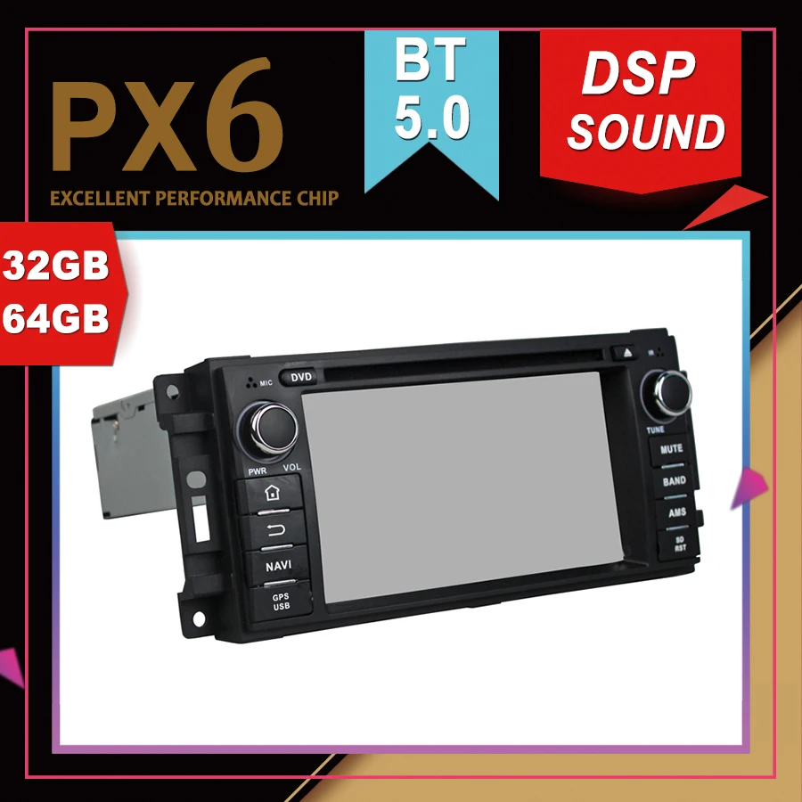Автомобильный мультимедийный GPS PX6 с отличной производительностью Android 9 0 для JEEP