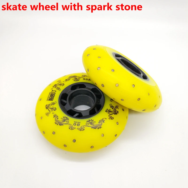 Free Shipping Roller Skate Wheel With Spark Stone Sparking Wheels Pu