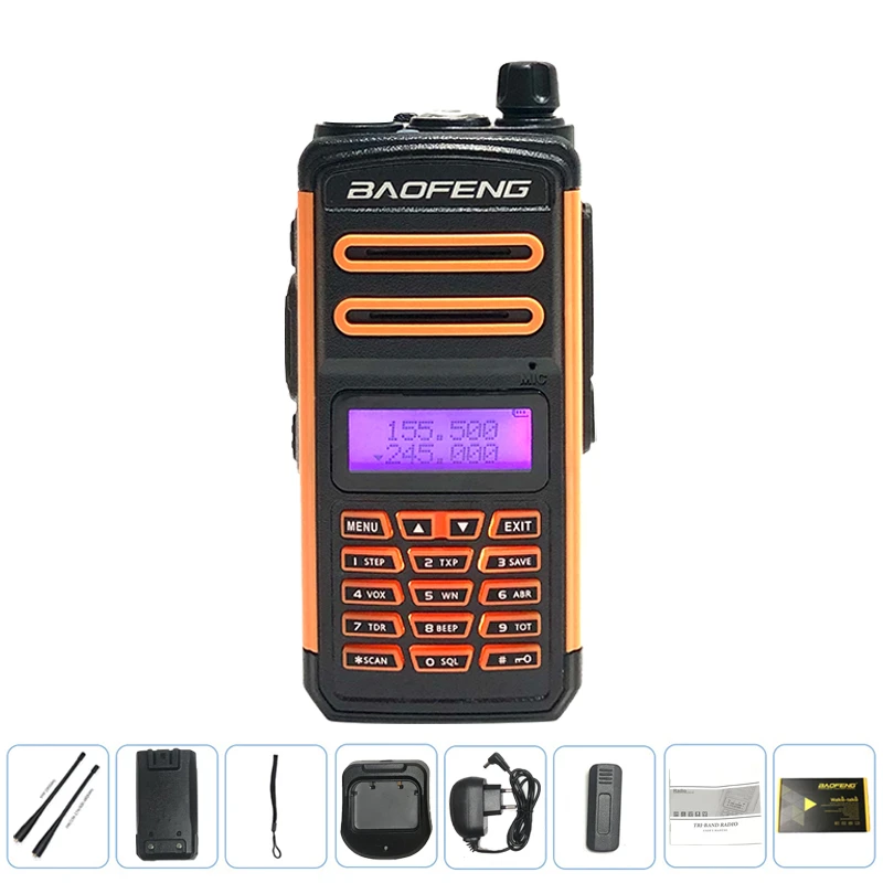 wifi walkie talkie BAOFENG BF-X3 Plus Walkie Talkie High Power Long Range Tri-band Ham CB Two Way Radio Portable hf Transceiver UV-5R Update Versio waterproof walkie talkies Walkie Talkie