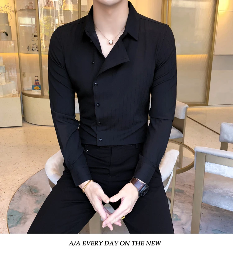 Высокое качество однотонные Цветная рубашка платье Фирменная Новинка Slim Fit Для мужчин рубашка Однотонная рубашка с длинными рукавами Для мужчин Camisa Masculina смокинг одежда