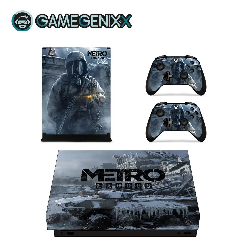 GAMEGENIXX Skin Sticker Protective Decal Cover for Xbox One X Console and 2 Controllers- Metro