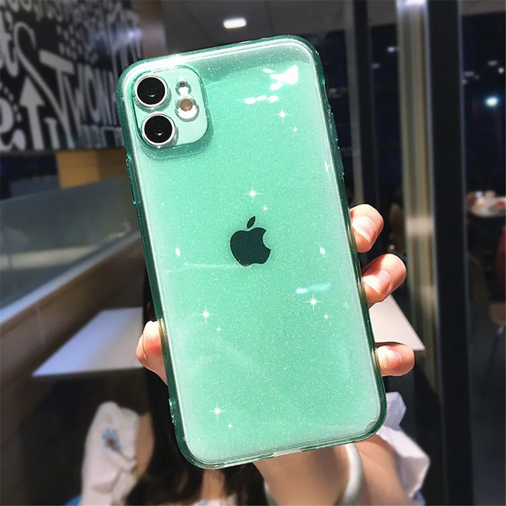 Candy Color Glitter Transparent Phone Case For iPhone 13 11 12 Pro 12 Mini X XR XS Max SE 2020 7 8 Plus 6 6s Soft Silicone Cover iphone 13 wallet case