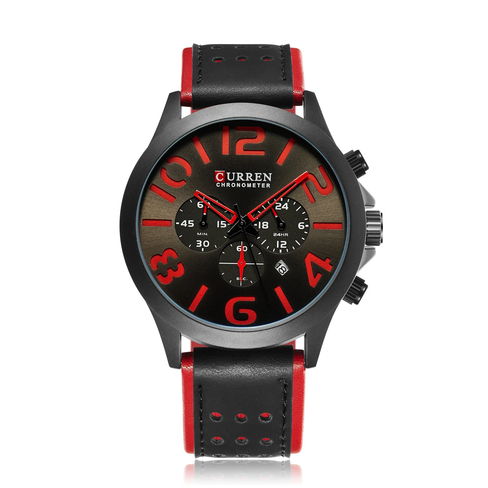 

Fashion New Style Trend MEN'S Watch Six-pin Single Calendar Genuine Leather MEN'S Watch Athletic Waterproof Quartz Watch