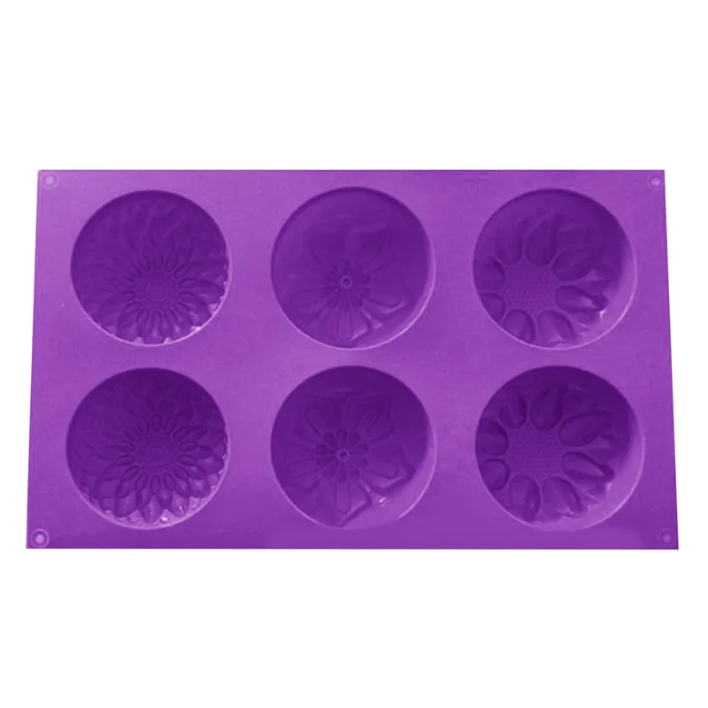Новая Цветочная форма для мыла, 6 отверстий в форме цветка из силикона, сделай сам, ручная работа, форма для выпечки, форма для мыла, кухонные инструменты