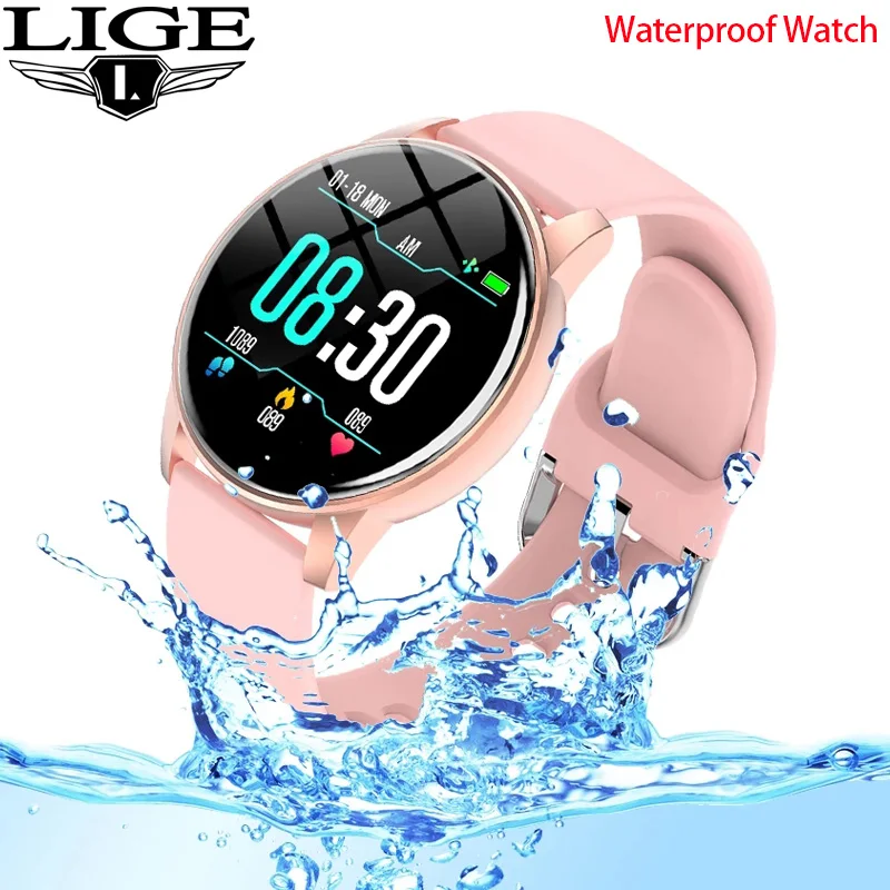 LIGE New Fashion Smart Watch Ladies Heart Rate Blood Pressure Multifunctional Sport Watch Men Woman Waterproof Smartwatch Women