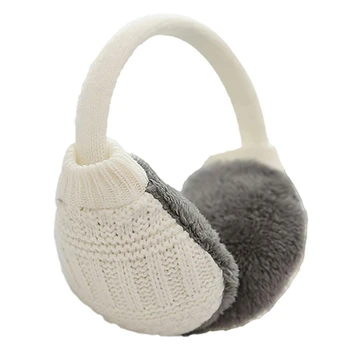 

Unisex Knitted Earmuffs Artificial Furry Earmuffs Winter Outdoor Travel Earmuffs