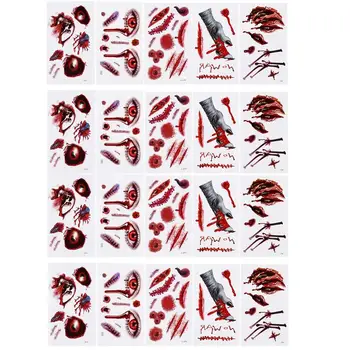 

20Pcs Sticker Creative Bloody Halloween Decals Wounds Scars Stickers for Cosplay