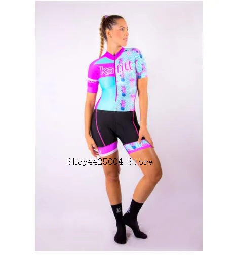 Розовый Kafitt Pro Team триатлон костюм женский Велоспорт Джерси Skinsuit комбинезон Майо Велоспорт Ropa ciclismo набор гелевая подкладка