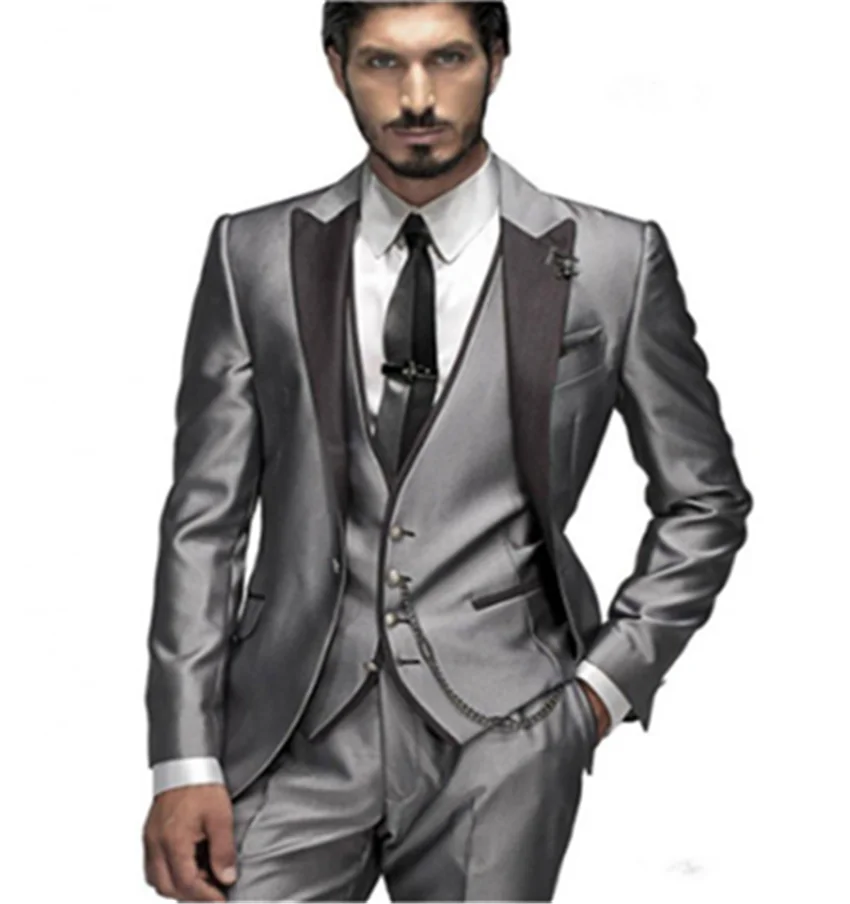 2020 new men's dress wedding dress groom best man's Suit Tuxedo three piece suit (jacket + pants + vest)