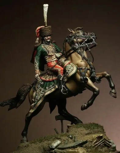 Unassambled 1/32 54 мм древний воин с лошадью и на базе смолы фигурка набор миниатюрных