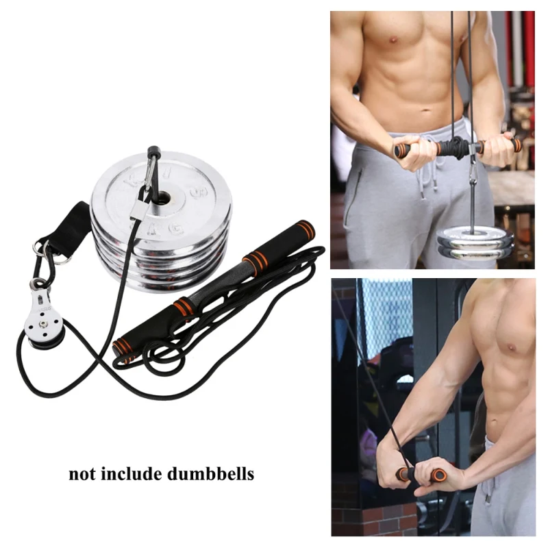 

Fitness Pulley Cable System DIY Loading Pin Lifting Triceps Rope Machine Workout Adjustable Length Home Gym Sport Accessories