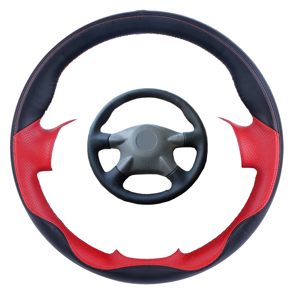 For Nissan Soft Grip Grey Black Leather Effect Car Steering Wheel Cover