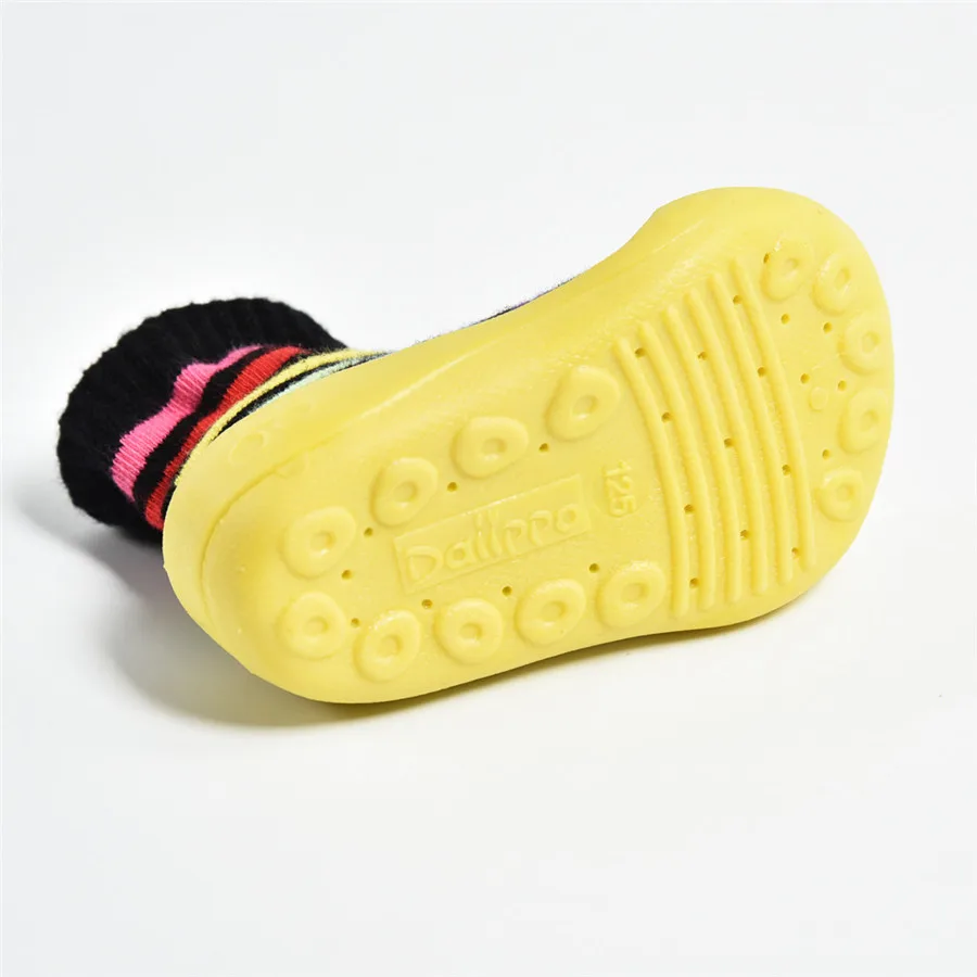 Baby shoes newborn kids non-slip socks baby shoes  soft rubber soles baby shoes girls rainbow stripes toddler boys shoes 35A15 (17)