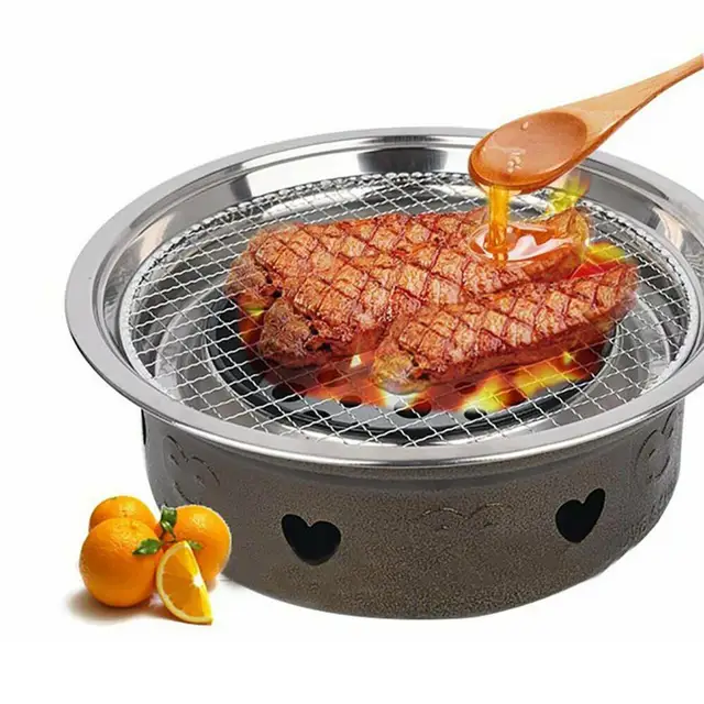 5Db/Beállított Kerek Eldobható Bbq Grill Rack Sült Nettó Rostos Grillező Serpenyő - Image 4