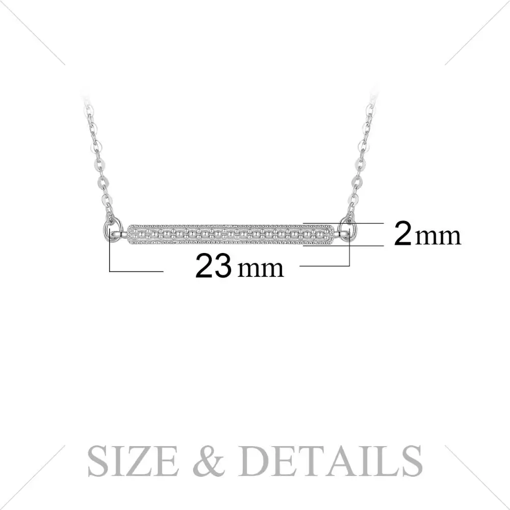 JewelryPalace Cubic Zirconia Bar Collar Necklace 925 Sterling Silver Necklace 18 Inches Cable Chain Jewelry Making Women Fashion