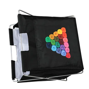 

Wool Storage Bag Foldable Dustproof Knitting Yarn Ball Holder DIY Crochet Storage Organizer Pouch (Black)