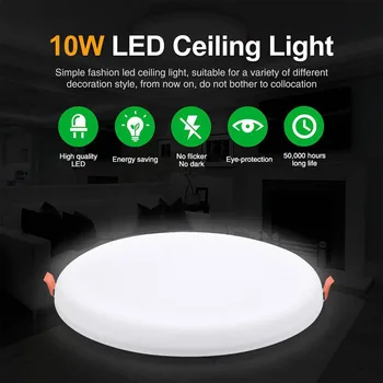 

10W LED Borderless Panel Light Round LED Ceiling Light Mounted Modern Down Lighting For Home Lamp With Intelligent Ic Control