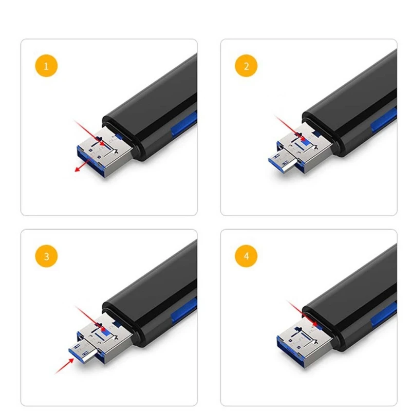 

Micro USB Type C USB TF Card Reader OTG Hub Adapter For Samsung Xiaomi MacBook