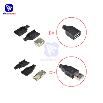 

diymore 5 Set USB Type A 4Pin Male Plug & Female Socket Adapter Connector